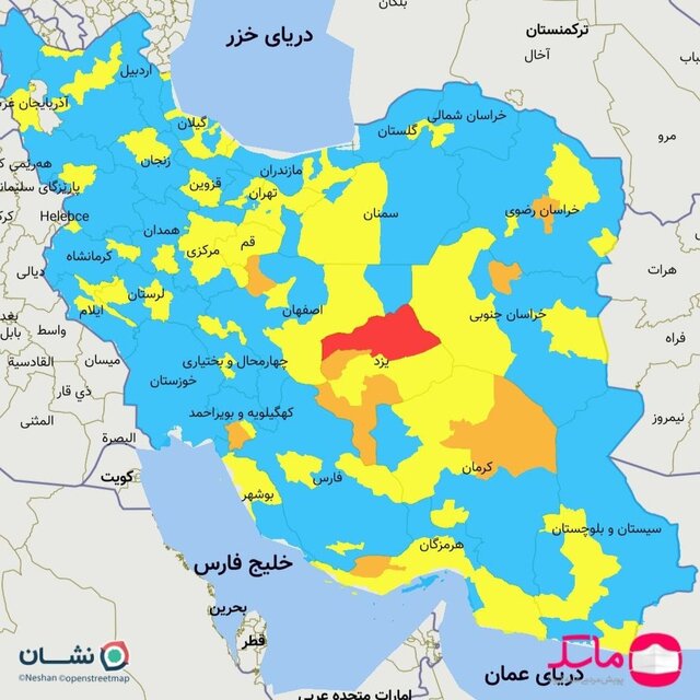 رنگ قرمز به نقشه کرونایی بازگشت؛ آغاز پیک ششم کرونا