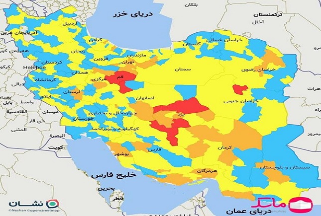 ۷ شهر ایران در وضعیت قرمز کرونا قرار گرفتند