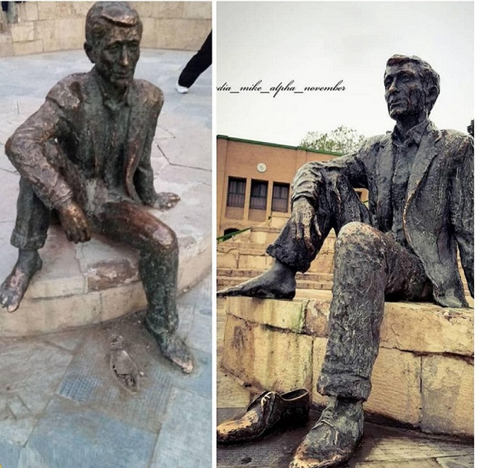 دزدیده&zwnj;شدن کفش مجسمه پرویز تناولی