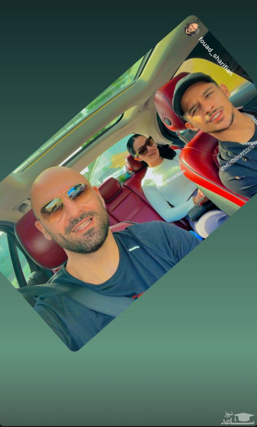 سلفی مهدی قائدی با همسرش در خودروی لاکچریشان + عکس