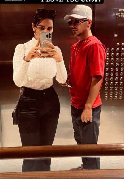 استایل منشوری همسر مهدی قائدی در آسانسور + عکس