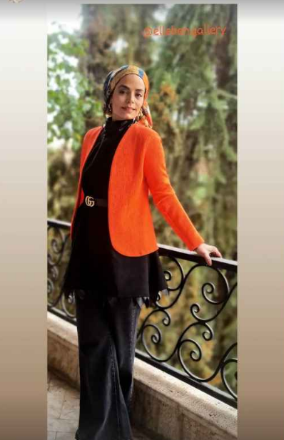 تیپ نارنجی و محجبه سپیده خداوردی + عکس