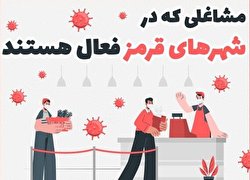 مشاغل فعال در شهرهای قرمز /اینفوگرافی