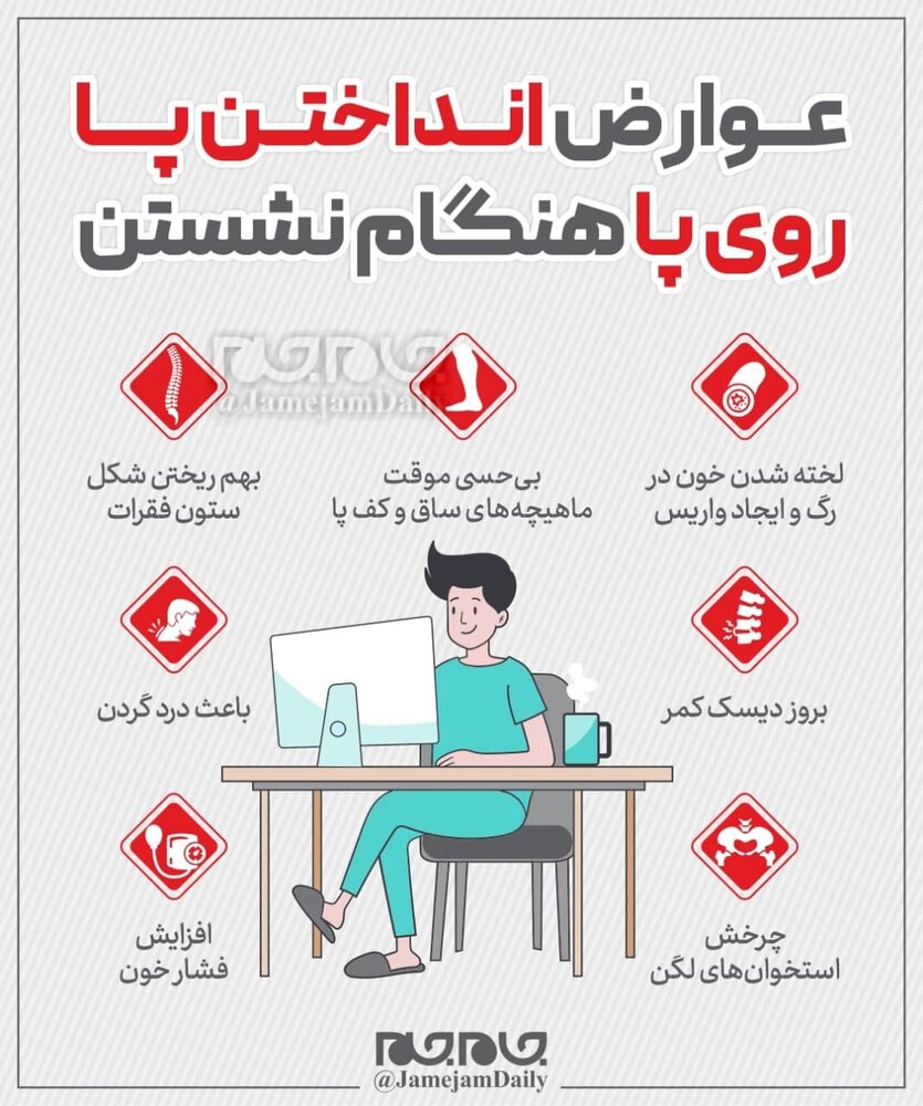 از عوارض انداختن پا روی پا