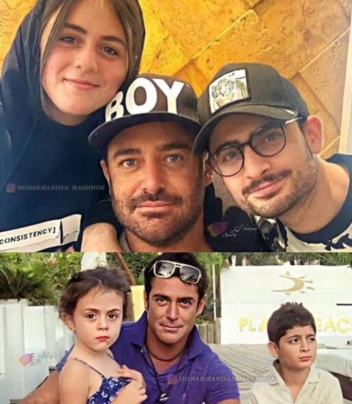 محمدرضا گلزار در آغوش خواهرزاده هایش / عکس