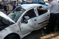 پرتاب پژو ۲۰۶ به سمت دیگر اتوبان همت! / فیلم