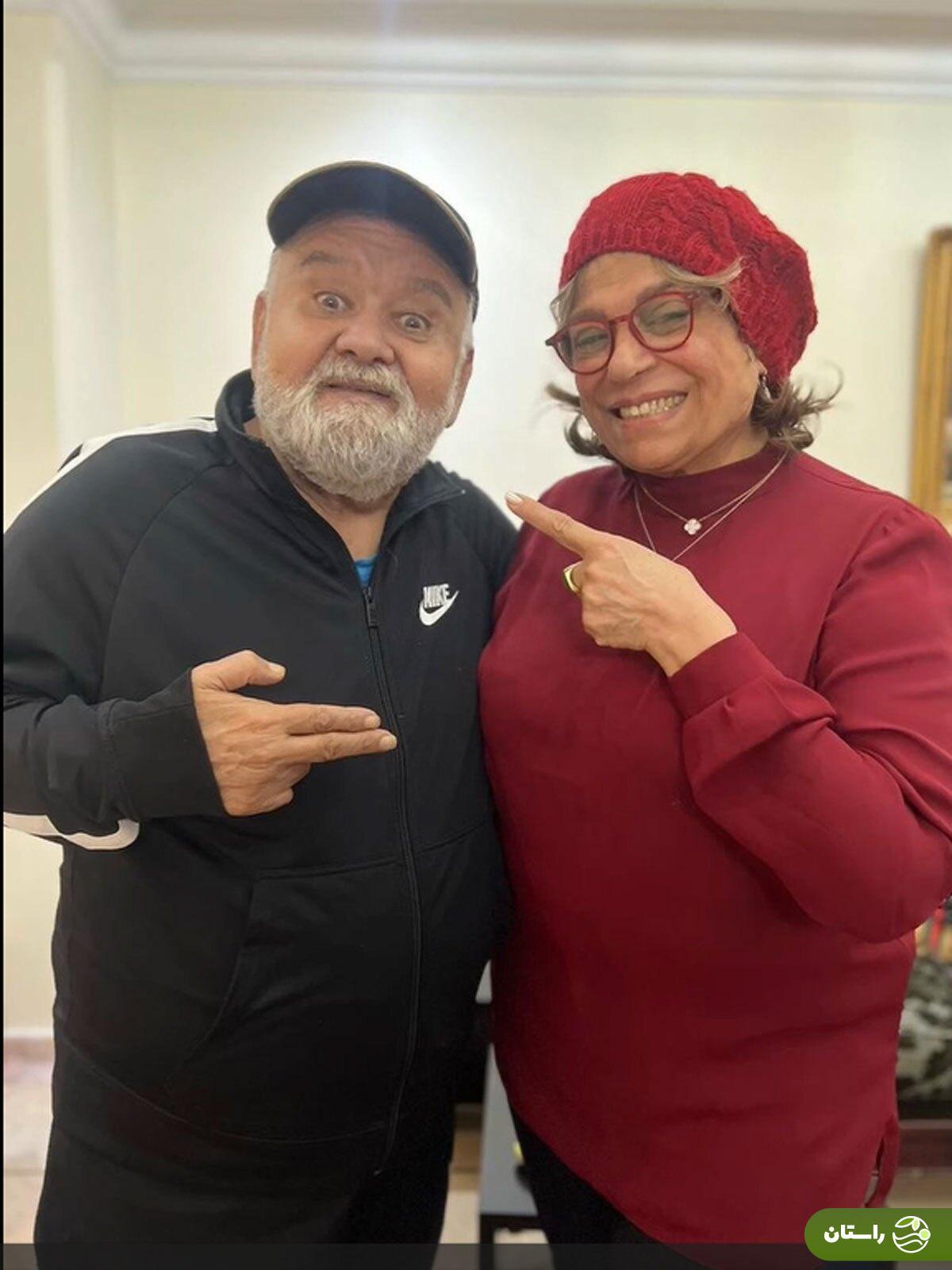 عکس/ دیدار صمیمانه اکبر عبدی و گوهر خیراندیش