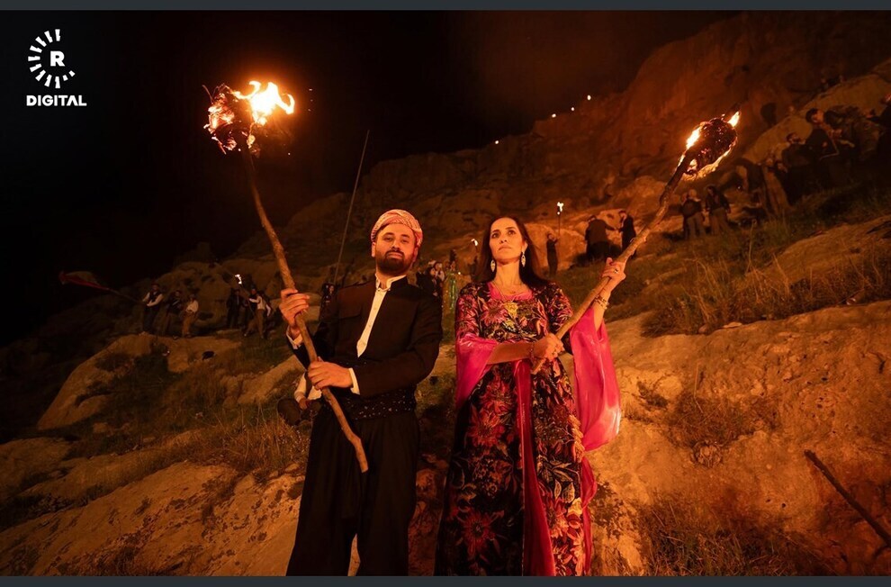 کرد‌ها نوروز را با راهپیمایی مشعل جشن گرفتند