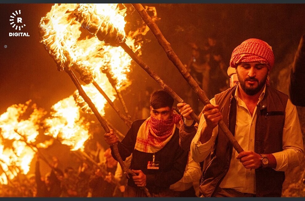 کرد‌ها نوروز را با راهپیمایی مشعل جشن گرفتند