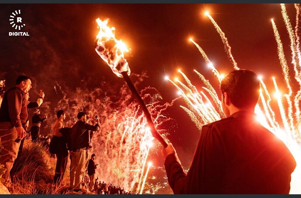 کرد‌ها نوروز را با راهپیمایی مشعل جشن گرفتند