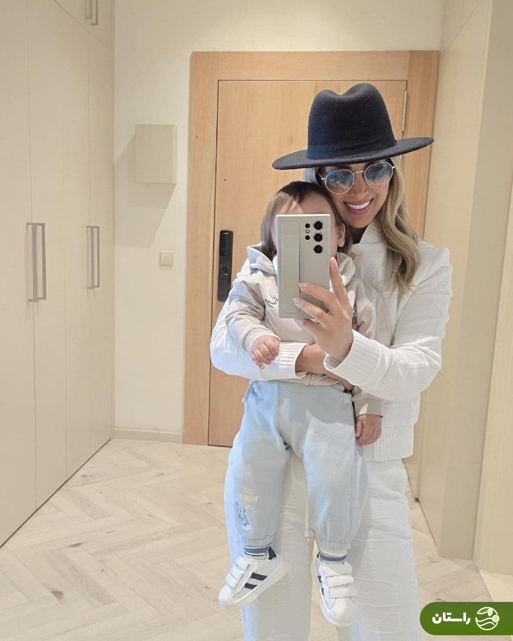 عکس/ سلفی جدید مینا مختاری با پسرش در غیاب بهرام رادان